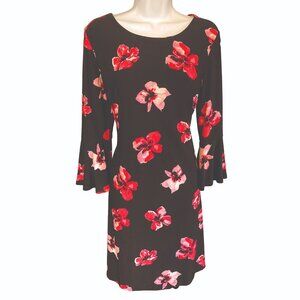 Calvin Klein, black and pink floral dress, size 8